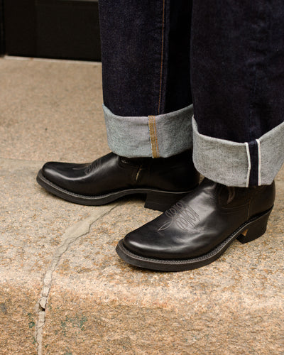 Rolling Dub Trio Loro Side Zip - Horsebutt Black Flame Embroidery - Standard & Strange