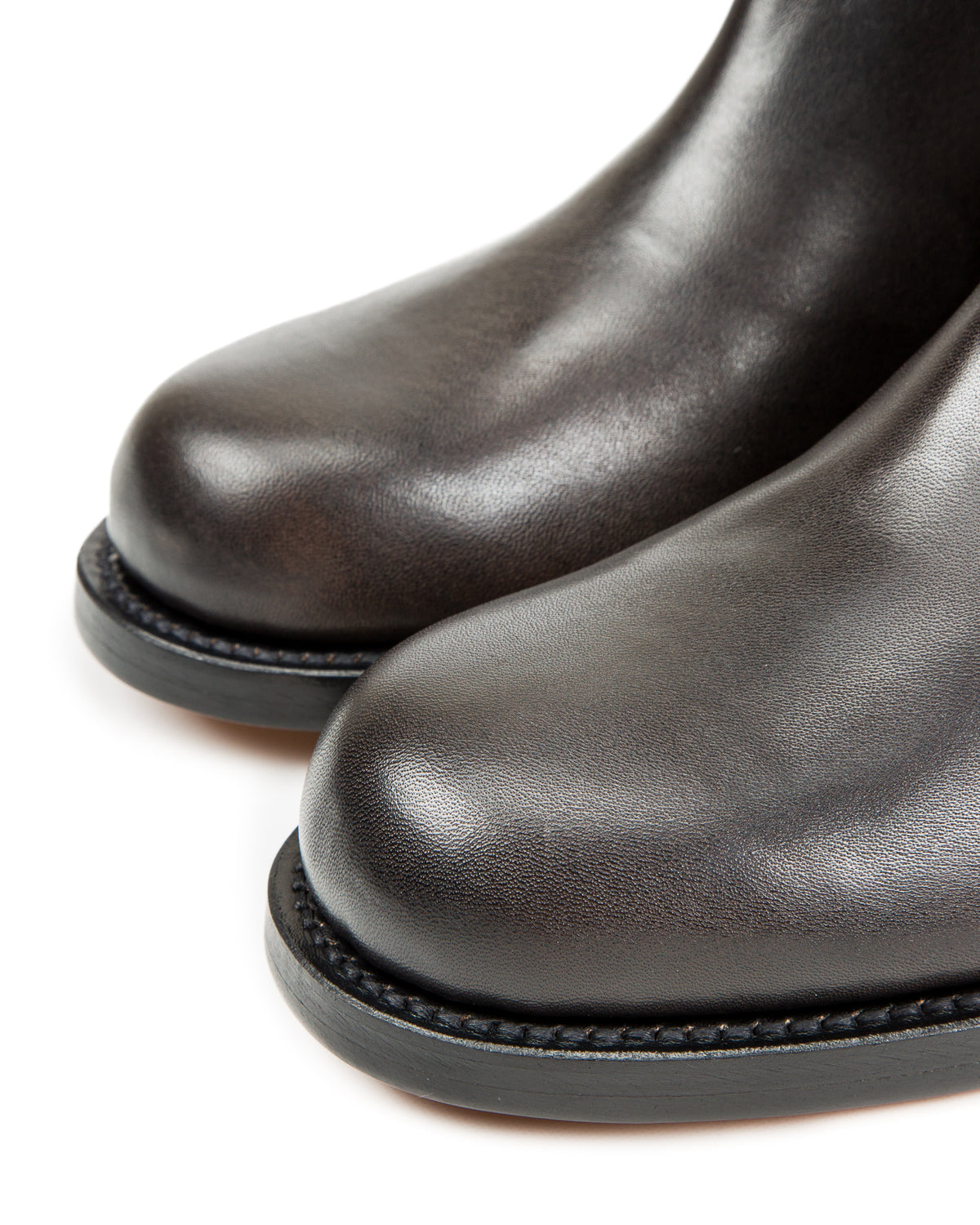 Rolling Dub Trio Rottweiler Riding Boots - Black & Brown Horsehide - Standard & Strange