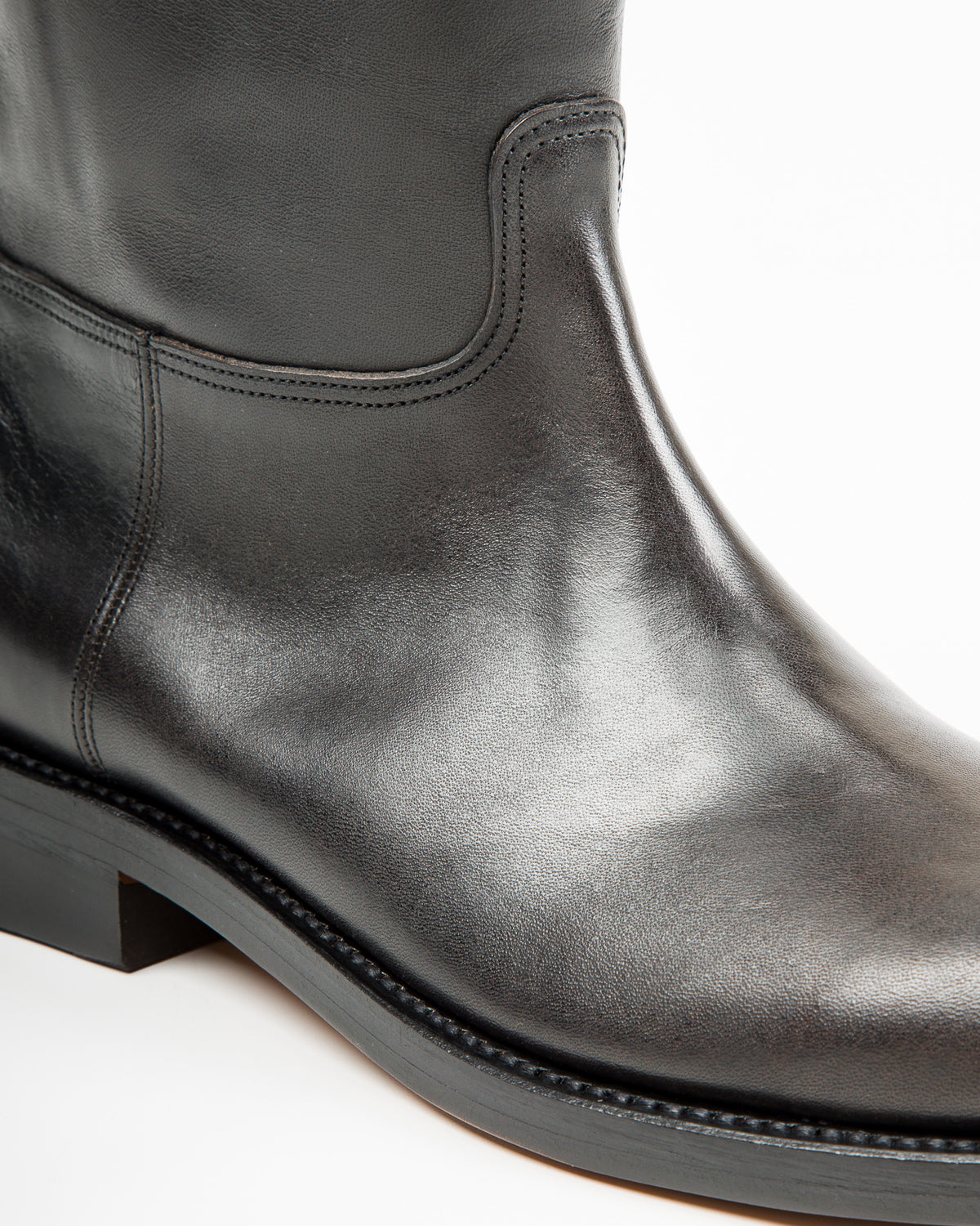 Rolling Dub Trio Rottweiler Riding Boots - Black & Brown Horsehide - Standard & Strange