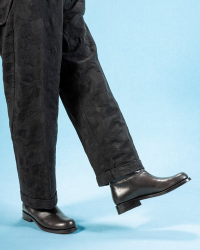 Rolling Dub Trio Rottweiler Riding Boots - Black & Brown Horsehide - Standard & Strange