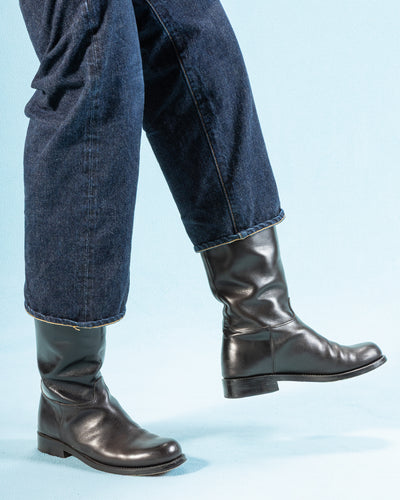 Rolling Dub Trio Rottweiler Riding Boots - All Black Horsehide - Standard & Strange