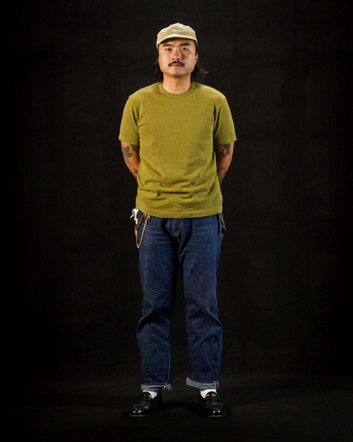Standard & Strange Wakayama Special Loopwheel Tee - Martini Olive - Standard & Strange