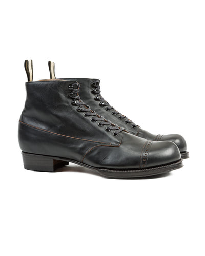 The 2 Monkeys Boots Vaudeville Boot - Black Shinki Horsehide - Standard & Strange