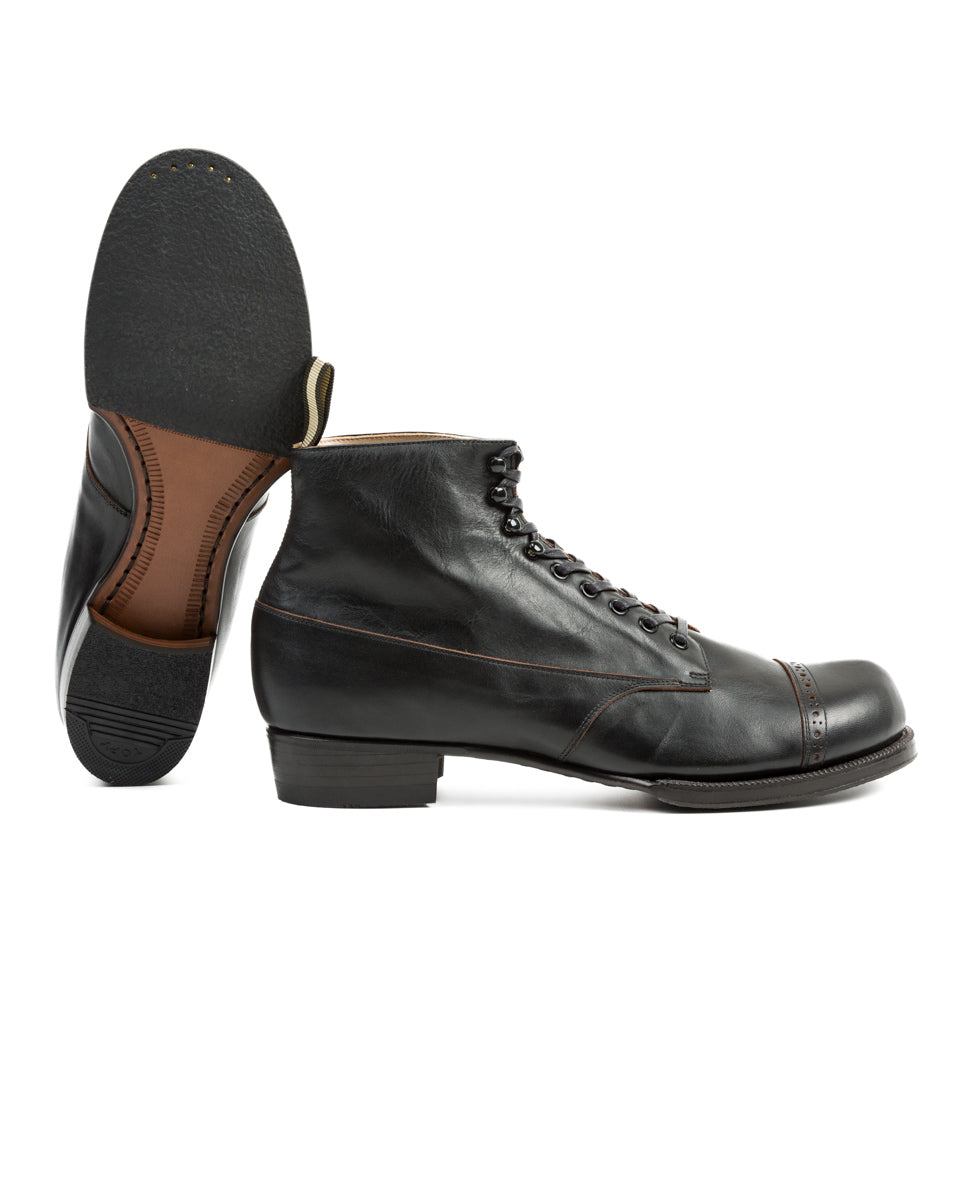 The 2 Monkeys Boots Vaudeville Boot - Black Shinki Horsehide - Standard & Strange