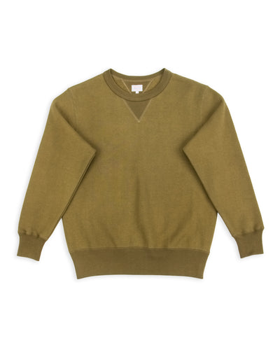 The Real McCoy's 10 oz Loopwheel Crewneck Sweatshirt - Olive - Standard & Strange