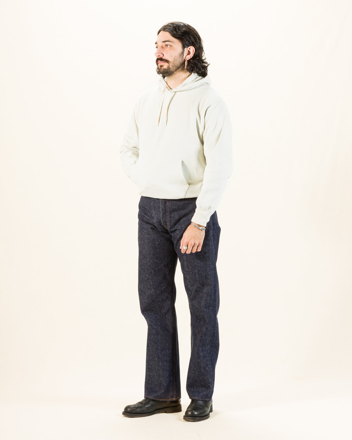 The Real McCoy's 10 oz Loopwheel Hooded Sweatshirt - Milk - Standard & Strange