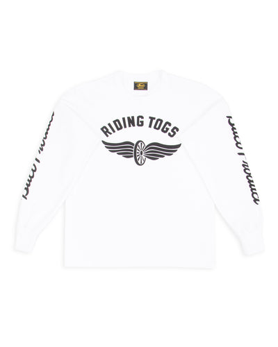 The Real McCoy's Buco L/S Tee / Riding Togs - White - Standard & Strange
