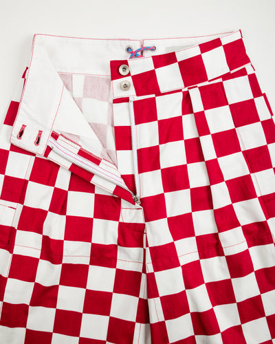 W'Menswear Burnout Pants - Red Check - Standard & Strange