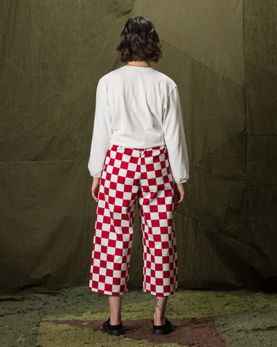 W'Menswear Burnout Pants - Red Check - Standard & Strange
