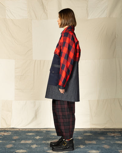 W'Menswear Hunter Fisher Coat - Denim/Red - Standard & Strange