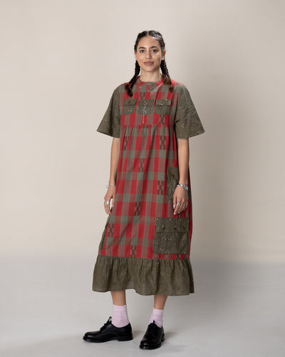 W'Menswear W'menswear x Kardo Summer Fortune Pocket Dress - Red/Green Cotton - Standard & Strange
