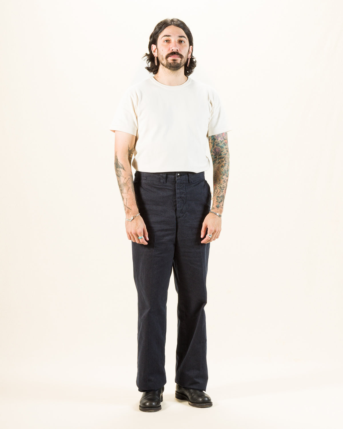 Wonder Looper Double Heavyweight Crewneck T-shirt - Ecru - Standard & Strange