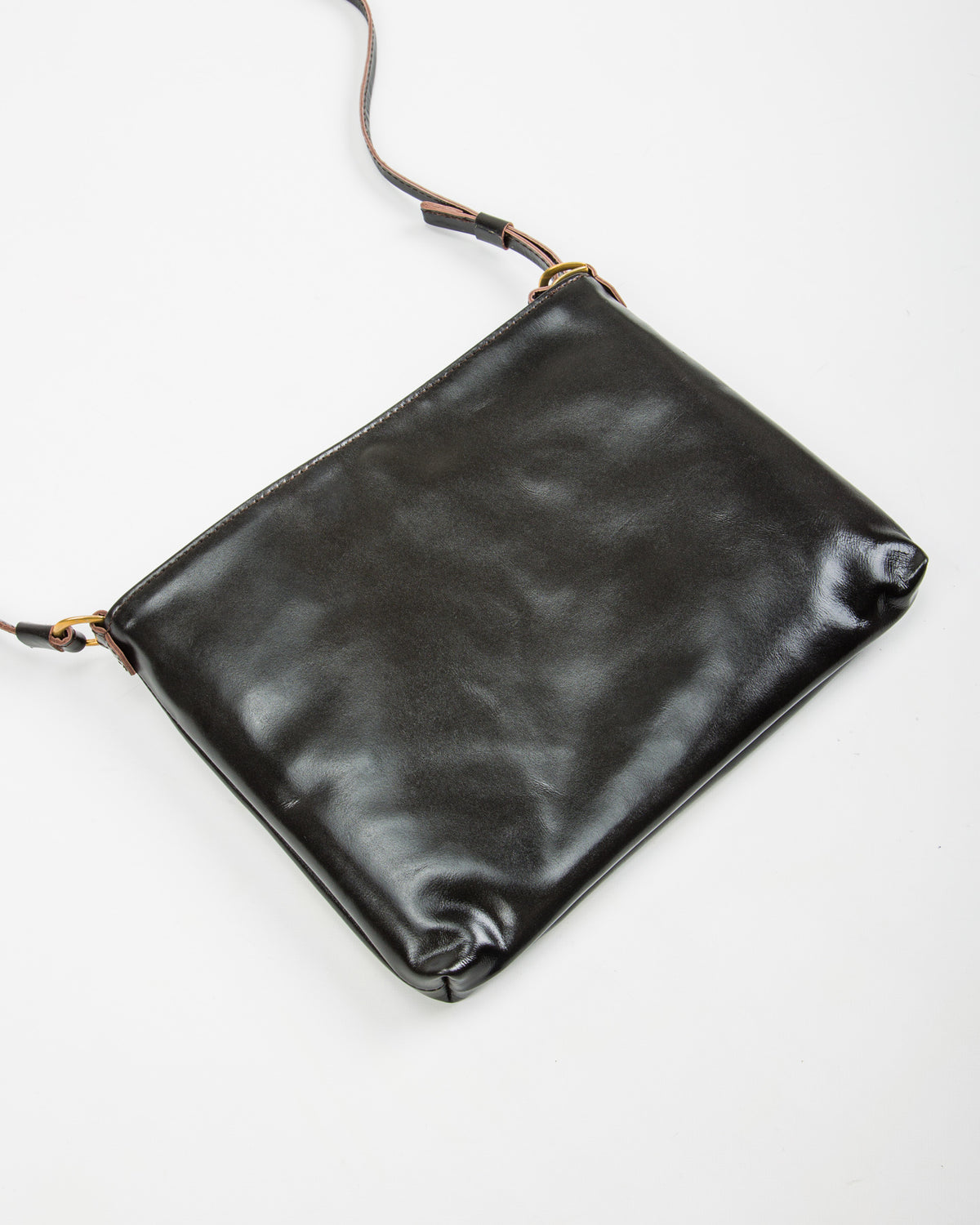 Y'2 Leather Sacoche Bag - Black Natural Scar Horse (BG-18) - Standard & Strange