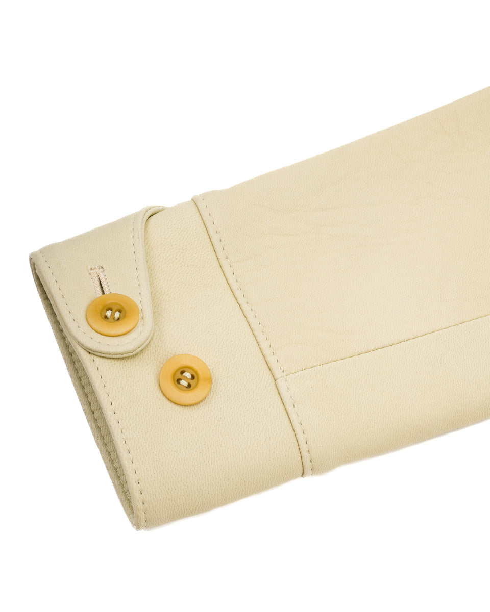 Y'2 Leather Deerskin Rounded Hem Car Coat (DC-76-C Spring Edition) - Cream - Standard & Strange