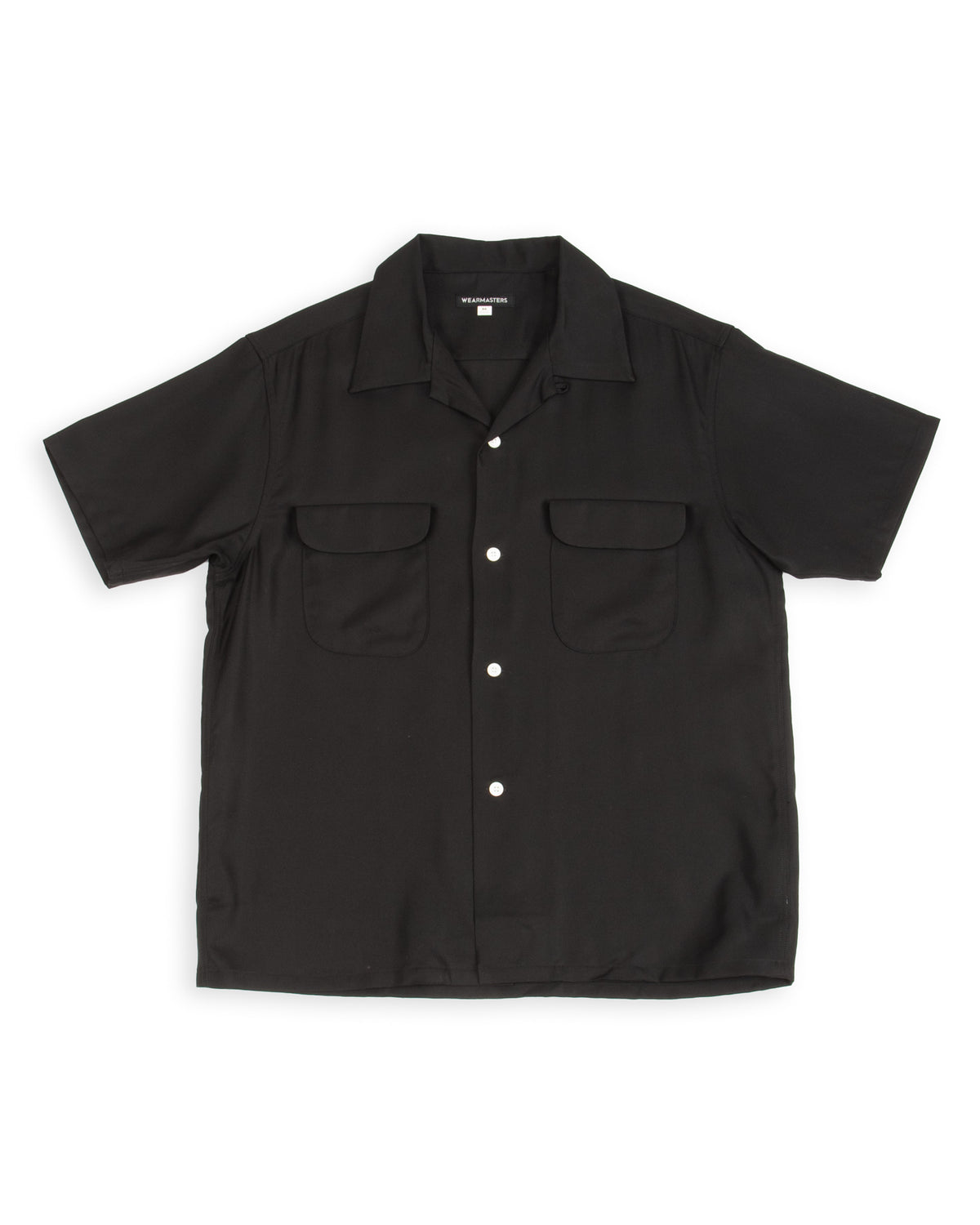 Flap Pocket Rayon S/S Shirt - Black