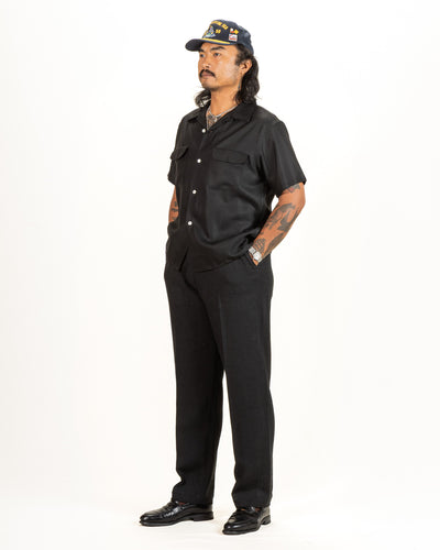 Flap Pocket Rayon S/S Shirt - Black