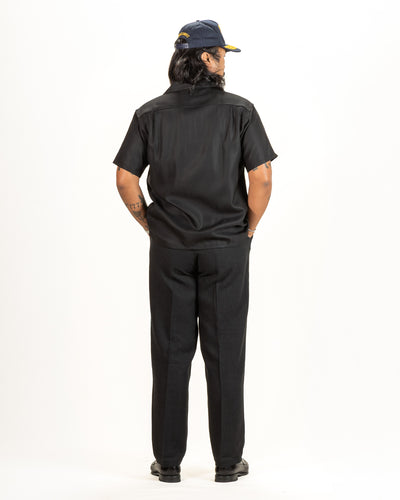Flap Pocket Rayon S/S Shirt - Black