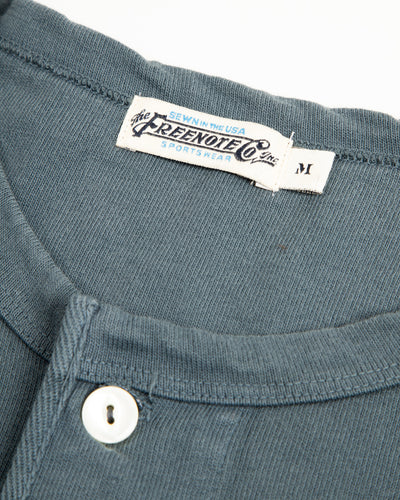 Freenote 13oz Henley L/S - Faded Blue - Standard & Strange