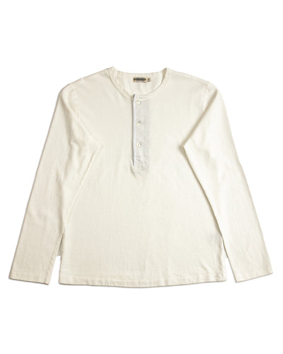 Freenote 13oz Henley L/S - White - Standard & Strange