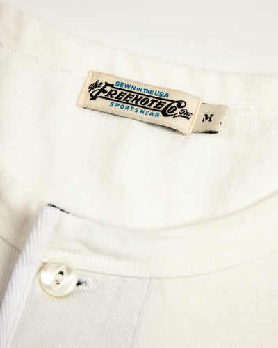 Freenote 13oz Henley L/S - White - Standard & Strange
