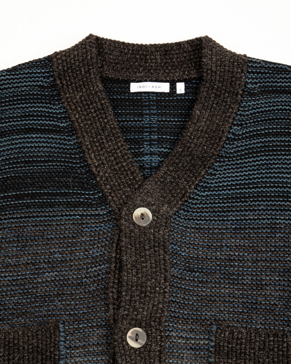 Indi + Ash Ren Cardigan - Undyed Black Alpaca/Dark Indigo - Standard & Strange