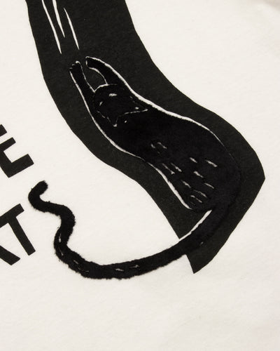 Kapital 20/-Jersey Ringer T (DENIM MEN LOVE CATS SCRATCH) - White - Standard & Strange