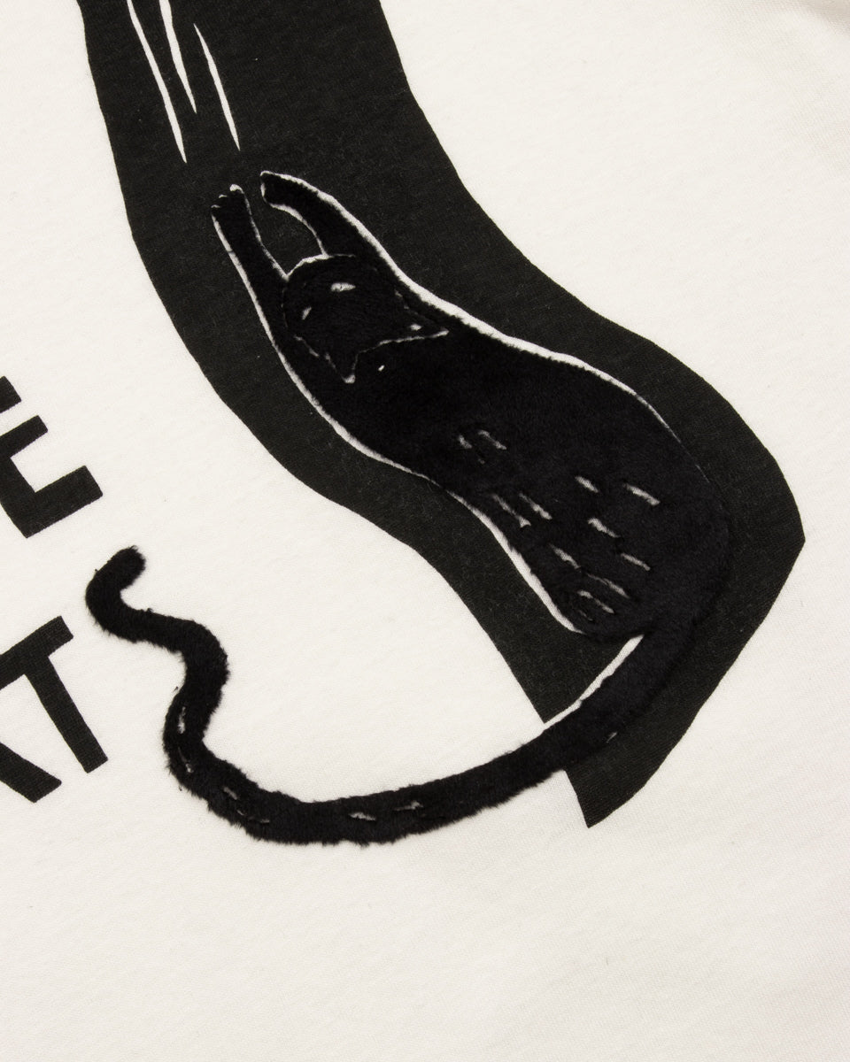 Kapital 20/-Jersey Ringer T (DENIM MEN LOVE CATS SCRATCH) - White - Standard & Strange