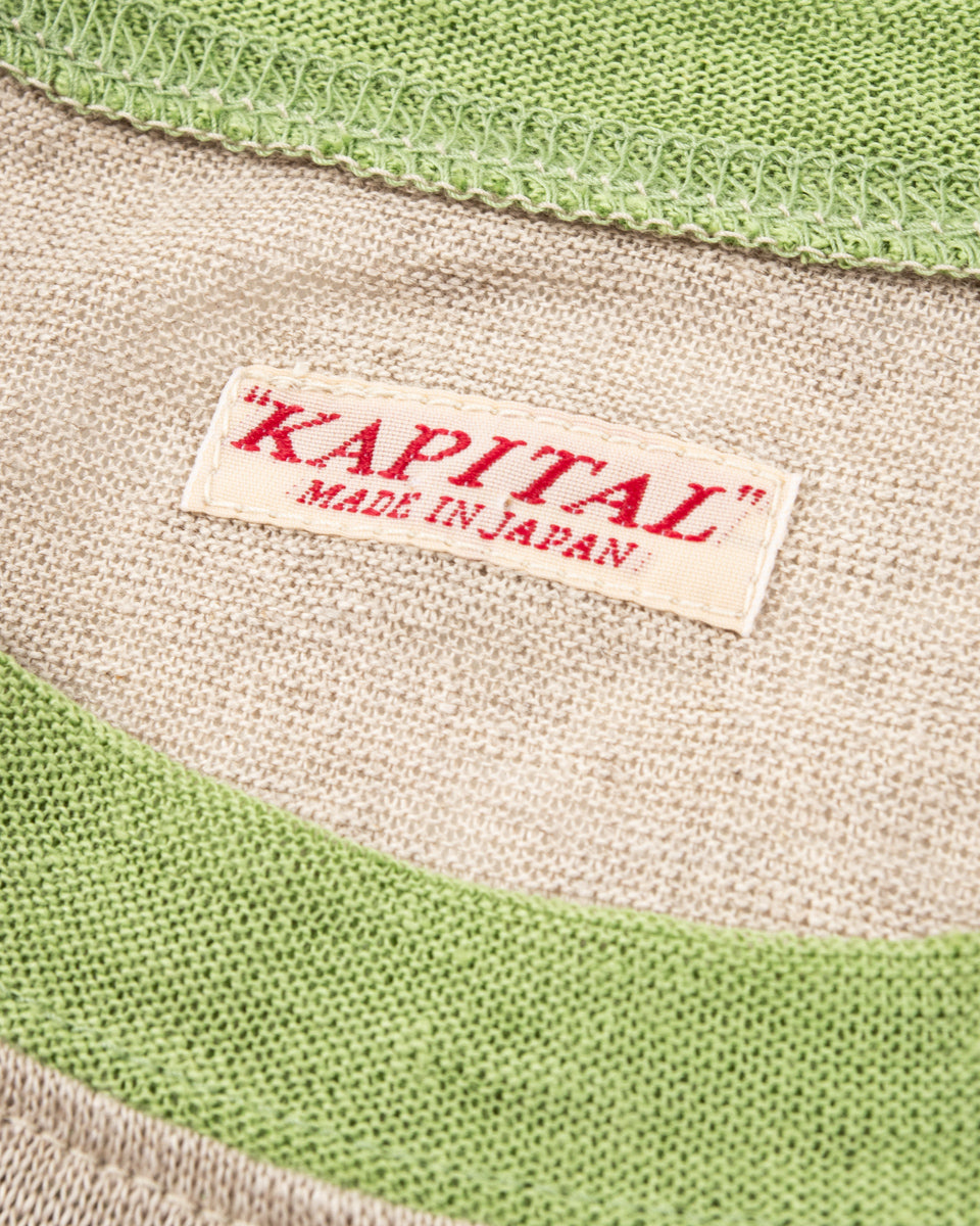 Kapital Linen Jersey Ringer T (CONIFER &G.G.G.) - Ecru - Standard & Strange