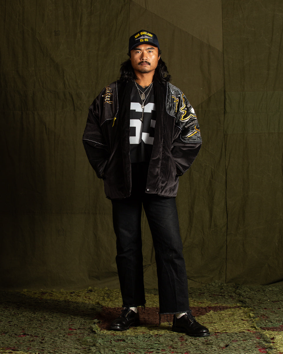 Kapital Velveteen KESA SHAM BOMBER JKT (Beautiful FRANCE) - Black 3 - Standard & Strange