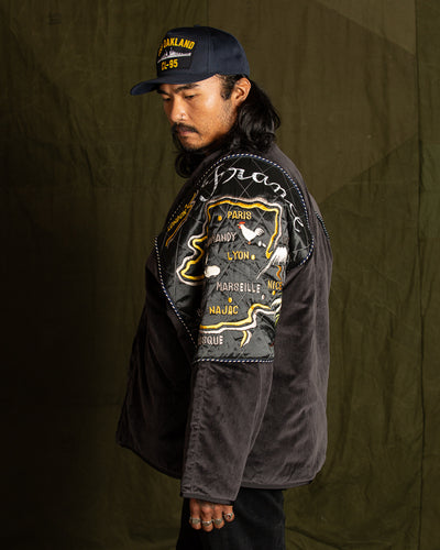 Kapital Velveteen KESA SHAM BOMBER JKT (Beautiful FRANCE) - Black 3 - Standard & Strange