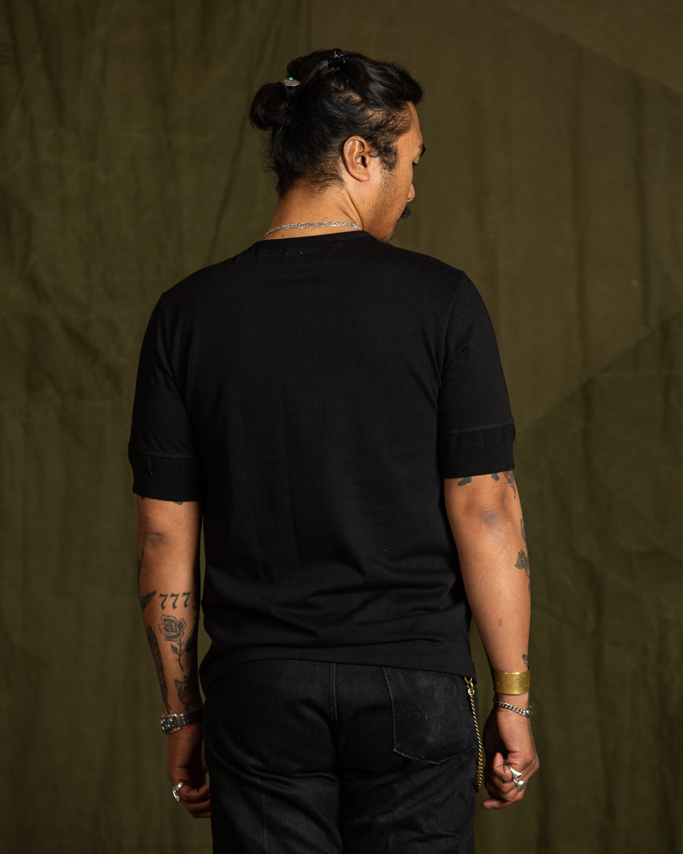 Merz b. Schwanen 207 Loopwheeled SS Henley - Black - Standard & Strange