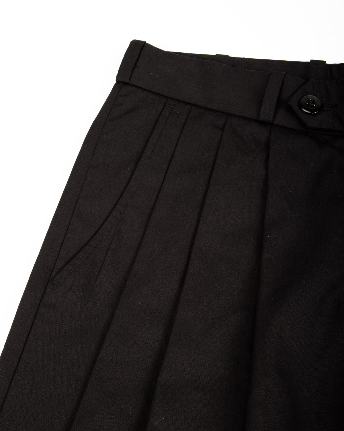 Monitaly Triple Tuck Wide Pants - Black Vancloth Oxford - Standard & Strange