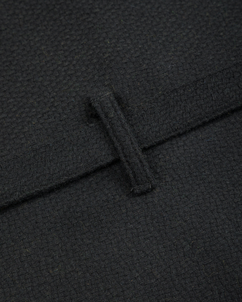 Monitaly Jute Coat - Black Wool Flannel Vicente - Standard & Strange