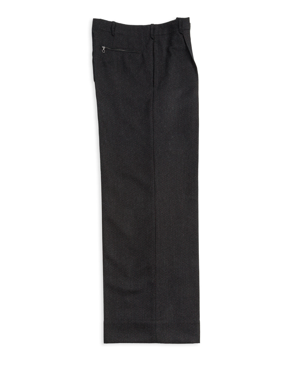 MotivMfg Mono Trousers - Red Rain Charcoal "Redpath" Flannel - Standard & Strange