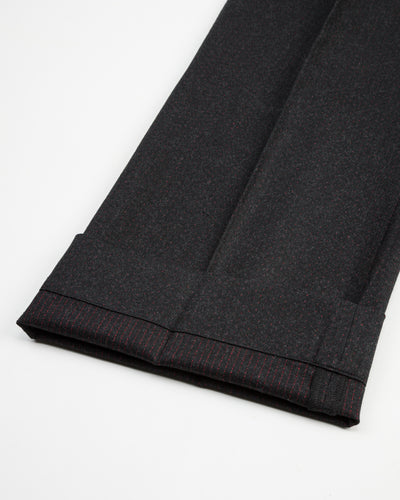 MotivMfg Mono Trousers - Red Rain Charcoal "Redpath" Flannel - Standard & Strange