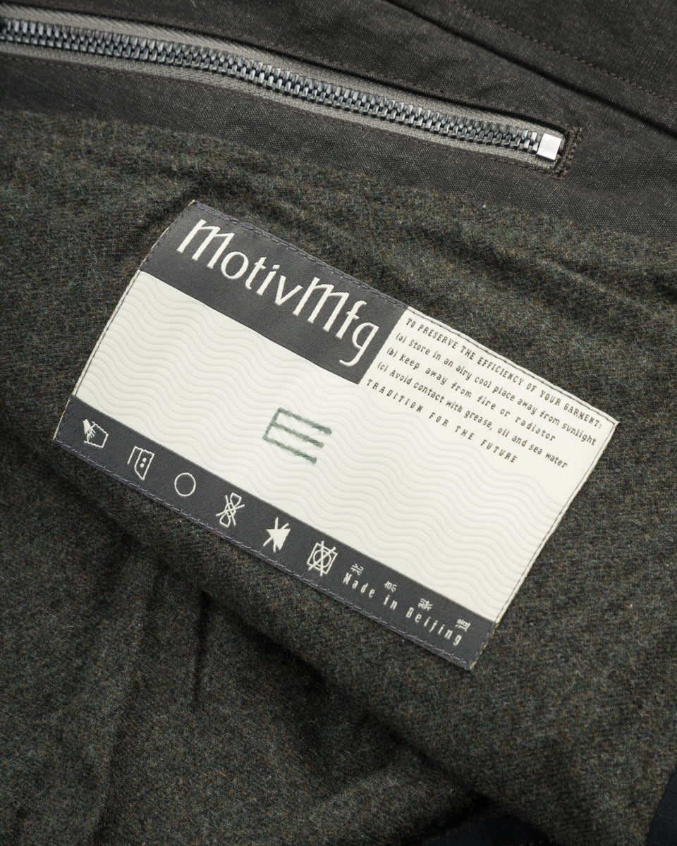 MotivMfg Radium Down Jacket - Black Waxed Cotton - Standard & Strange