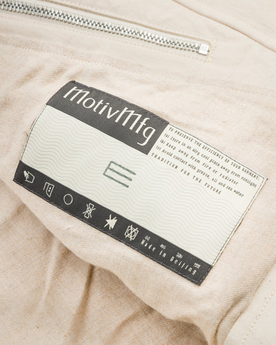 MotivMfg Radium Down Jacket - Natural Ripstop Waxed Cotton - Standard & Strange