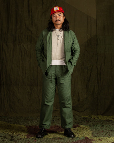 OrSlow Fatigue Pants - Regular Fit - Olive Reverse Sateen - Standard & Strange