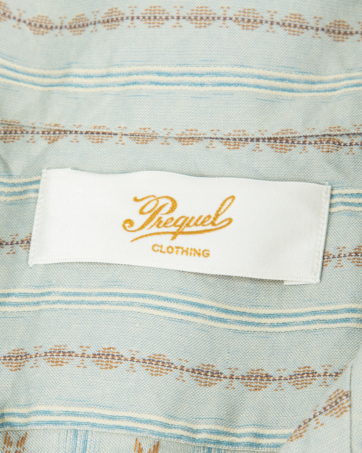 Prequel S&S x Prequel Short Open Collar Shirt - Blue Double Woven Dobby Stripe - Standard & Strange