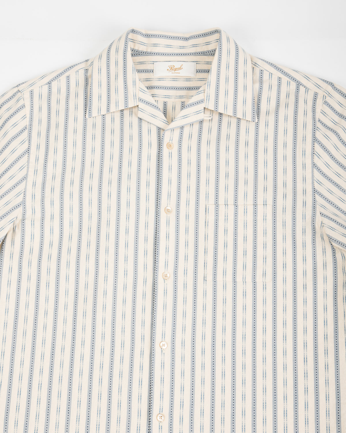 Prequel S&S x Prequel Short Open Collar Shirt - Beige Classic Riviera Stripe - Standard & Strange