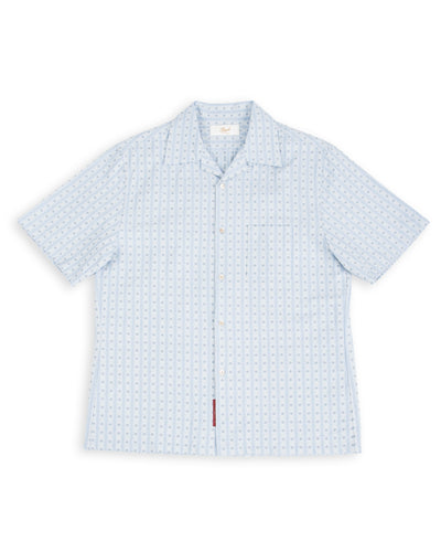 Prequel S&S x Prequel Short Open Collar Shirt - Blue Classic Dobby Check - Standard & Strange