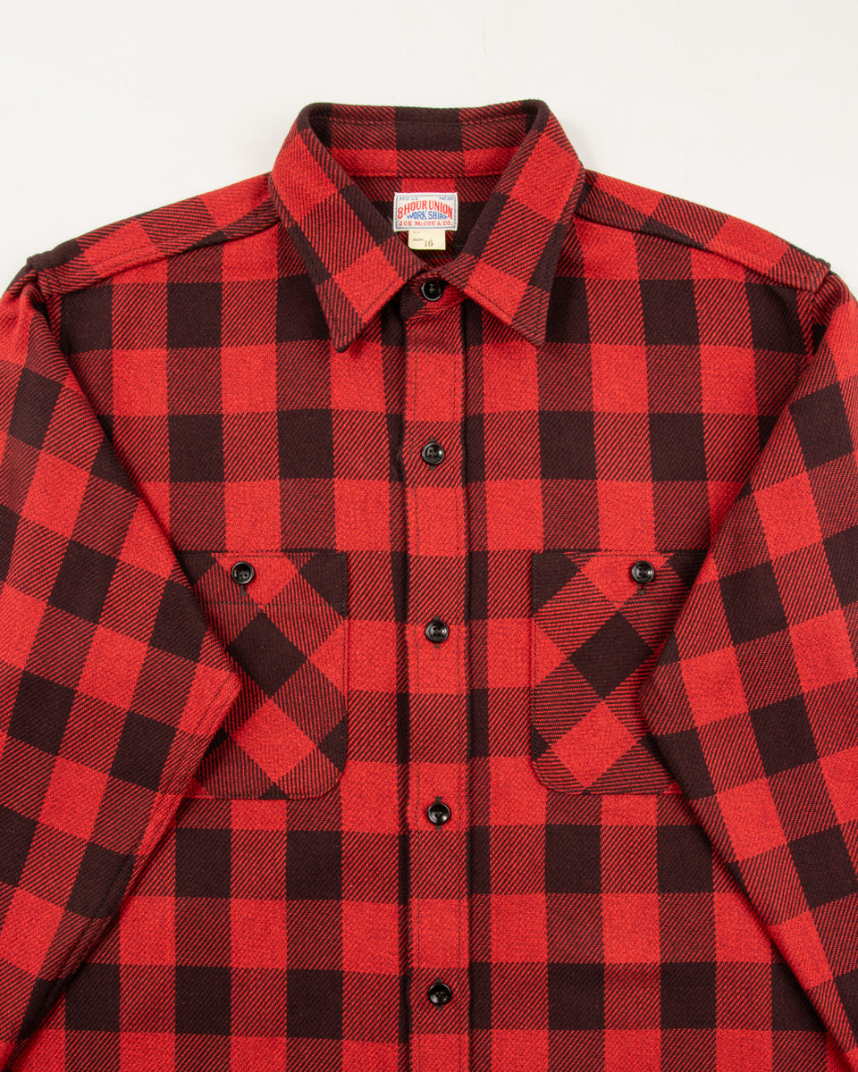 The Real McCoy's 8HU Twisted-Yarn Buffalo Check Flannel Shirt - Red/Black - Standard & Strange