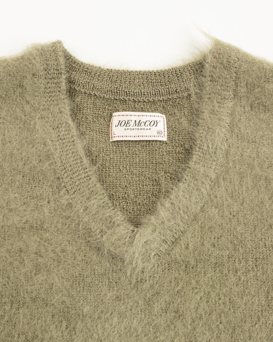 The Real McCoy's Joe McCoy Mohair V-Neck Sweater - Mint - Standard & Strange
