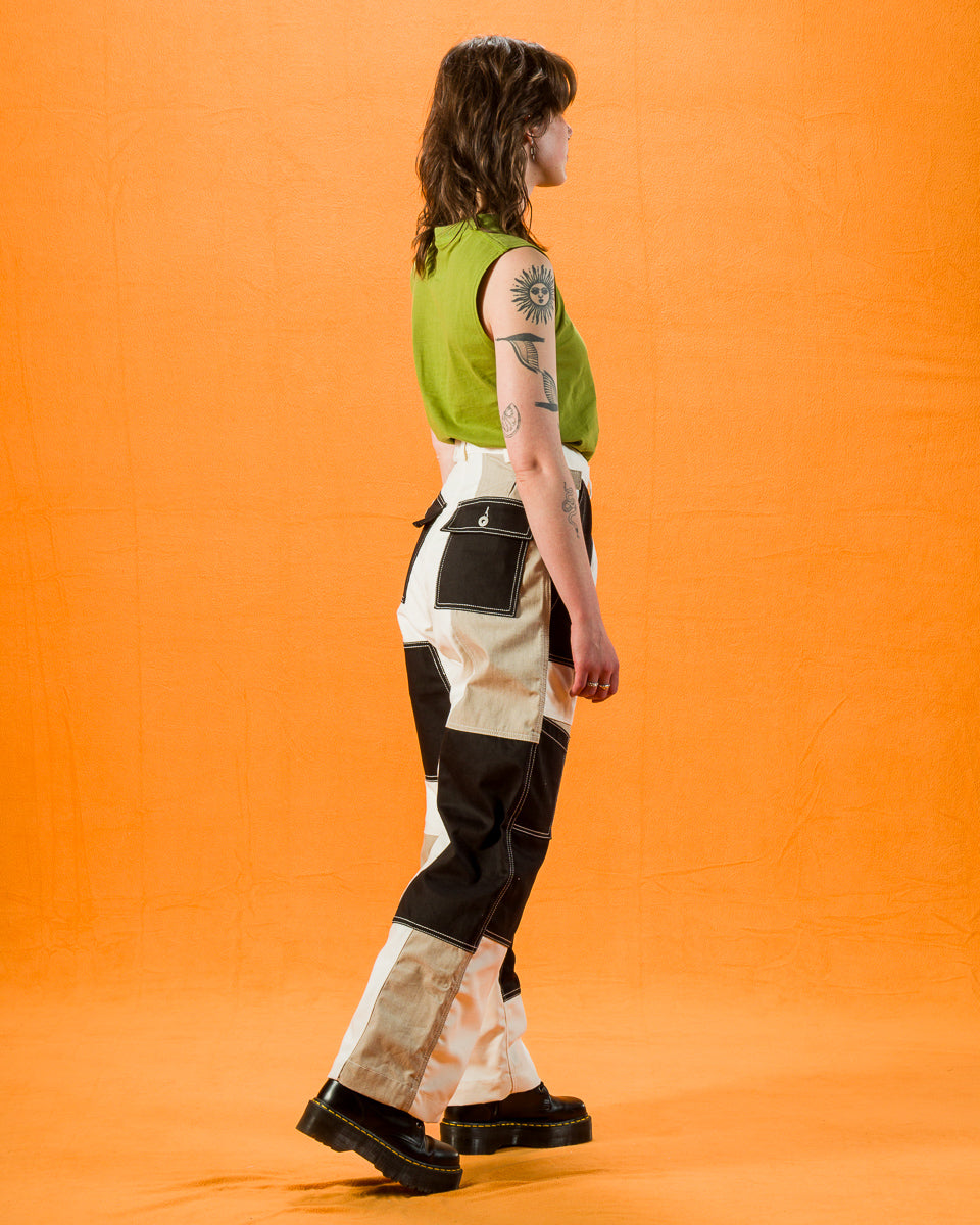 W'Menswear Unisex Freedom Flight Trouser - White/Black - Standard & Strange