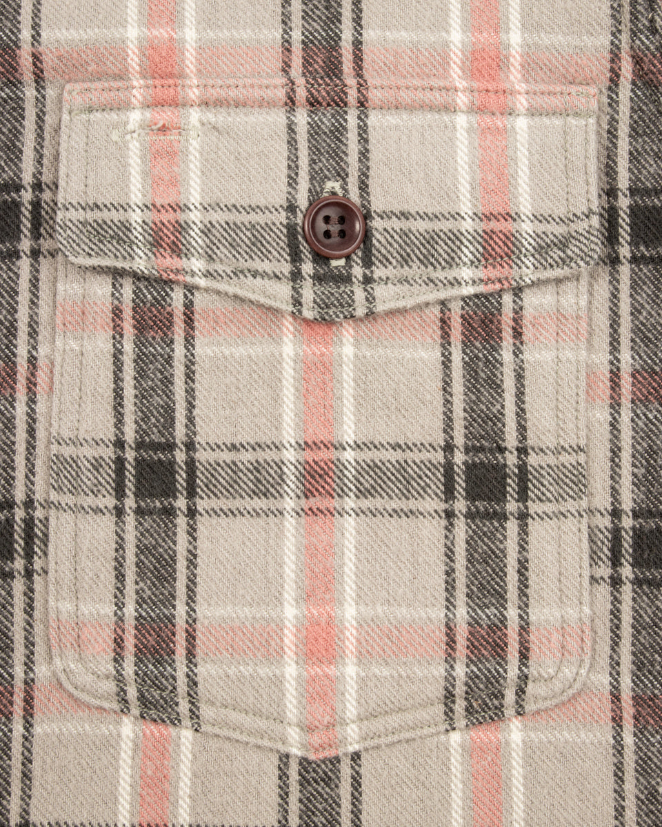 Warehouse Flannel Shirt with Chinstrap - Grey O/W - Standard & Strange