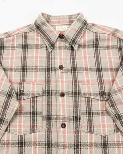 Warehouse Flannel Shirt with Chinstrap - Grey O/W - Standard & Strange