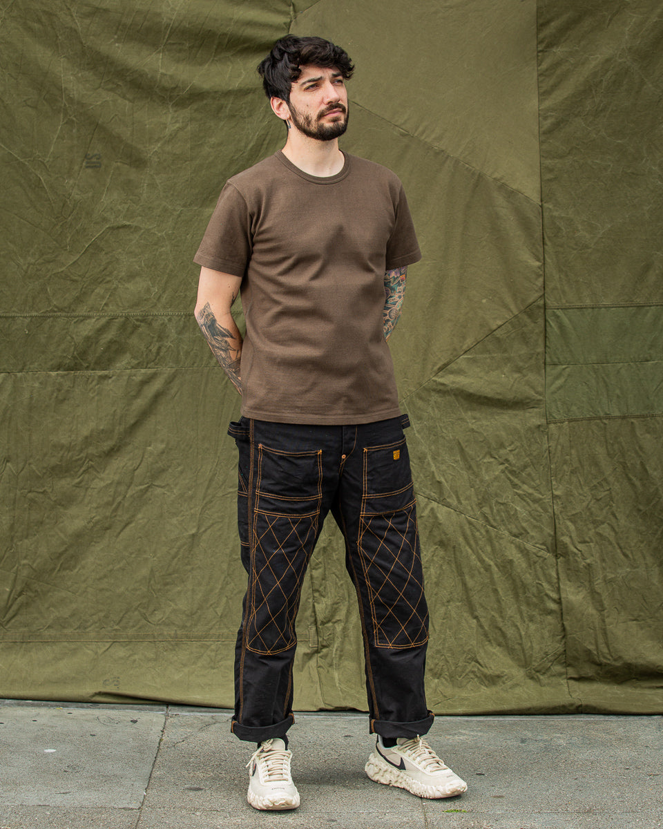 Wonder Looper Double Heavyweight Crewneck T-shirt - Khaki Green - Standard & Strange