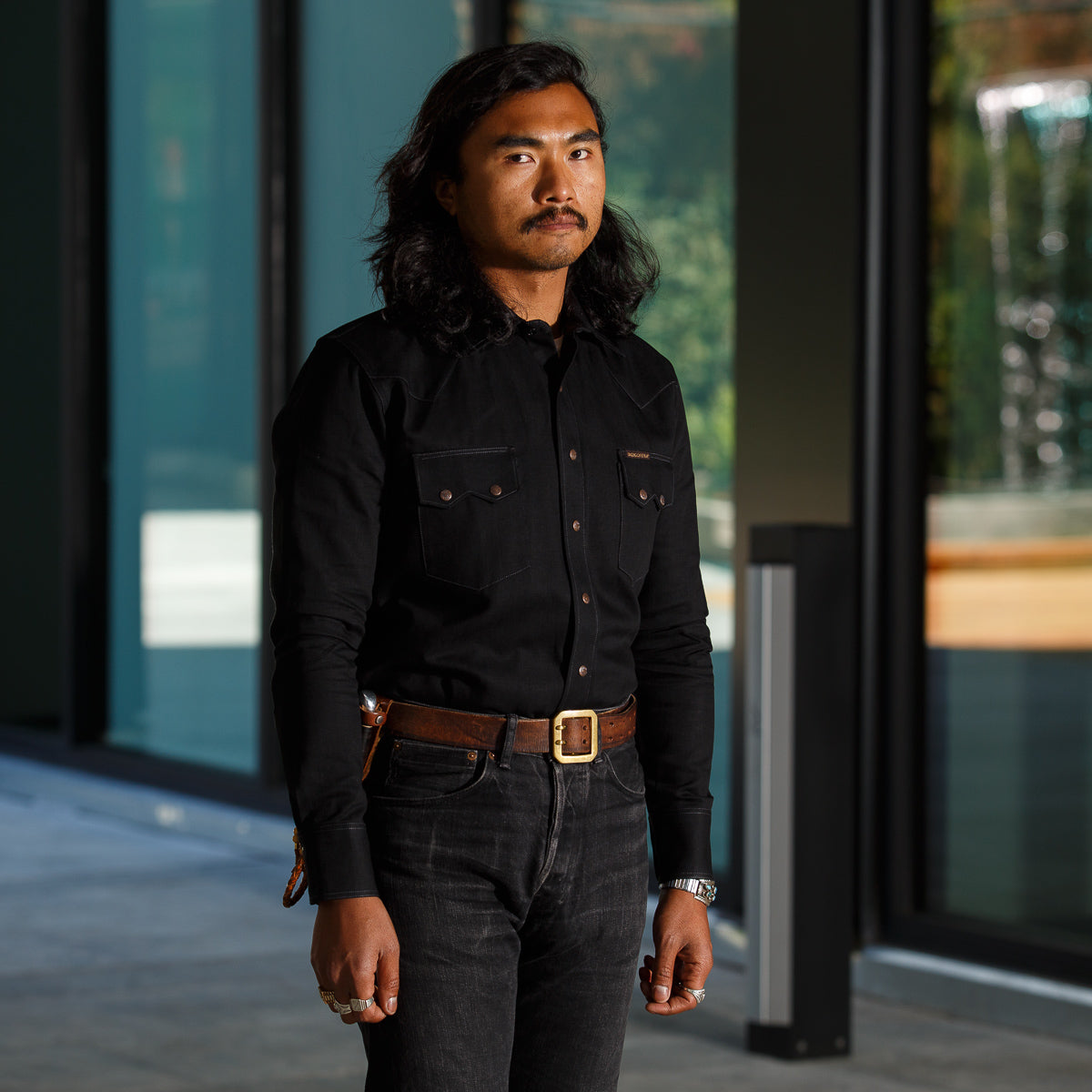 Indigofera Ryman Shirt - Black Denim - Standard & Strange