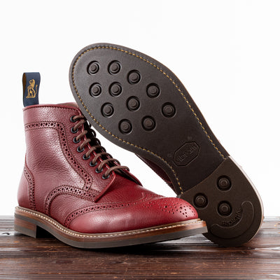 John Lofgren Glover Brogue Boots - Burgundy Vacchetta - Standard & Strange