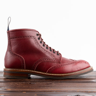 John Lofgren Glover Brogue Boots - Burgundy Vacchetta - Standard & Strange